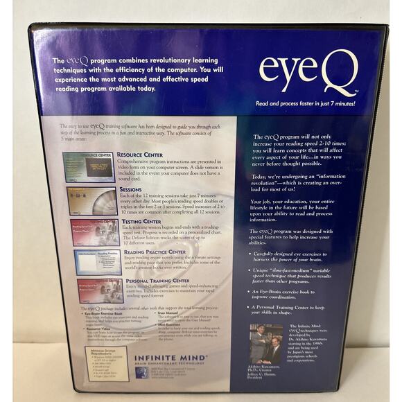 EYEQ Infinite Mind EYE Q IMPROVE READ SPEED BRAIN ENHANCEMENT VHS+CD - Picture 2 of 4